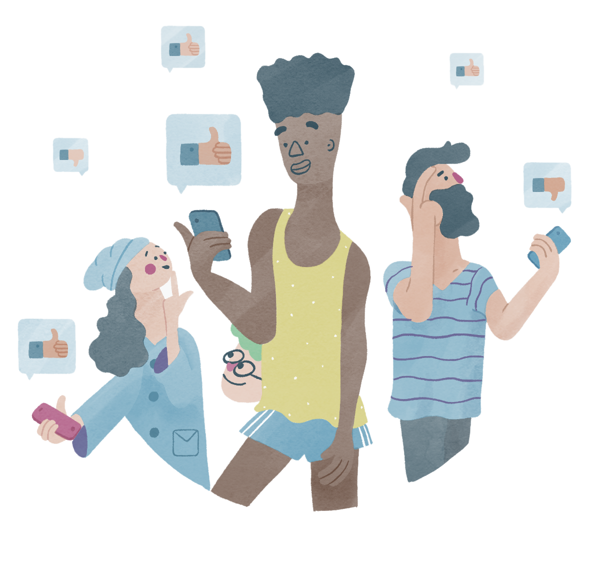 Bank customers sharing feedback